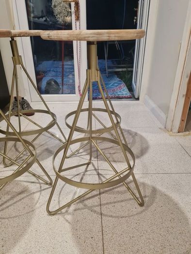 4 x wooden kitchen stools