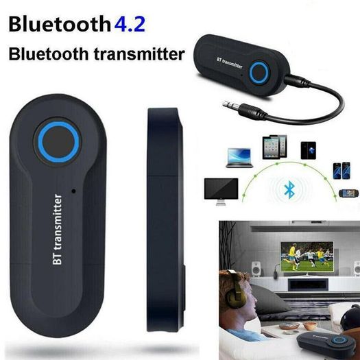Bluetooth 4.2 Transmitter Audio Bt400 Wireless Adapter 3.5mm Tv Jack A2dp Stereo