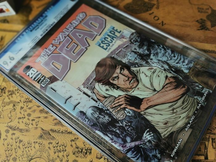 Walking Dead #100 ! CGC Graded ! 9.6 Near Mint + ! Current Value is 432 Dollars ! SDCC 2012 Exclusive Escape Variant Cover ! 1st Appearance of Negan ! Death of Glenn ! by Image Comics !