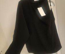 BNWT Mango black one shoulder  long sleeve top size L UK12/14 EU40/42 Postage included