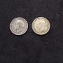 United Kingdom : (2) Silver Sixpence Coins , " 1922 and 1945 " Image 2
