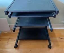 Neat black metal desk