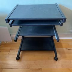 Neat black metal desk