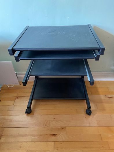 Neat black metal desk