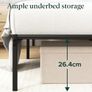 Double Metal Bed Frame with Headboard 135 x 190 cm Steel Slat Support, Easy Assembly Black Image 2