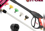 4000PSI Pressure Washer Long Gun,with Replacement Wand Extension, 5 Nozzle Tips, M22 14MM & Karcher Quick connector for Car Washer Cleaning Tool (FREE POSTAGE)