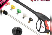 4000PSI Pressure Washer Long Gun,with Replacement Wand Extension, 5 Nozzle Tips, M22 14MM &amp; Karcher Quick connector for Car Washer Cleaning Tool (FREE POSTAGE)