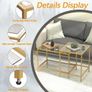 Nesting Tables, Set of 2 End Table, Coffee Tables, Side Table with Metal Frame for Living Room/Bedroom/Balcony/Office/Apartment, Diameter 60/40 cm (Gold Frame, Glass Top) Image 6