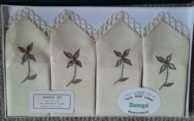 Vintage Irish Donegal Linen Napkin Set