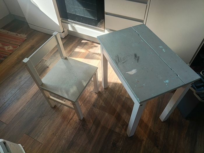 Child's table and chair