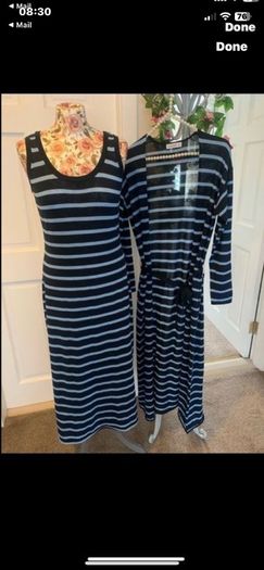 Cardigan & dress co-ord size 12 gallery navy & blue