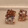 18kt Vermeil Hard Gold Plated 6mm Moissanite Solitaire Stud Earrings Image 3