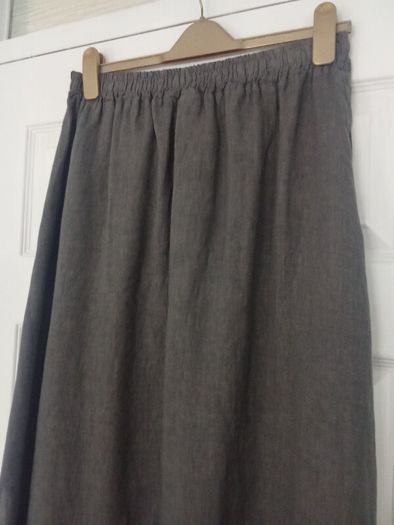 Midi Grey Linen Skirt (NEW)