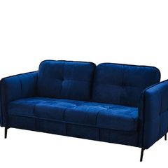 BRAND NEW velvet sofa Living Room Lounge Sofa Couch Armrest Corner Sofa Woven blue