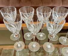 Vintage Italian Lead Free Crystal Wine Glasses RCR x 7