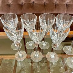 Vintage Italian Lead Free Crystal Wine Glasses RCR x 7