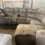 Beige corner recliner sofa chaise couch Image 4