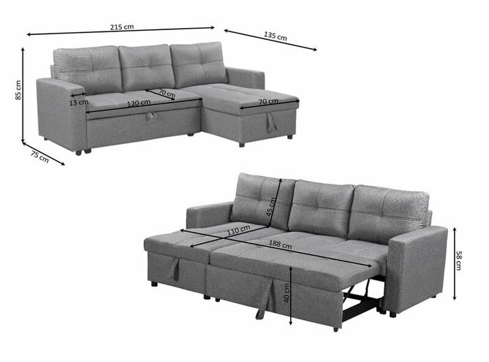 Brand New Corner Sofa Bed with Storage