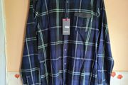Mens Mish Mash long sleeve shirt navy Size XL extra large  check tartan BRAND NEW BNWT