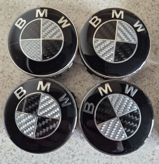 BMW Carbon Fibre Centre 56mm Caps (Black) Free Post