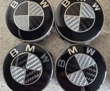 BMW Carbon Fibre Centre 56mm Caps (Black) Free Post