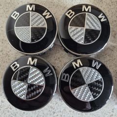 BMW Carbon Fibre Centre 56mm Caps (Black) Free Post
