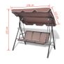 Garden Swing Bench with Canopy Coffee/Black Image 9