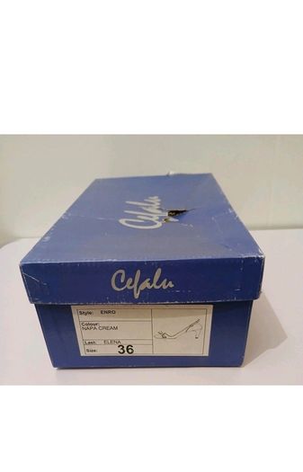 Cefalu ENRO Cream Leather Slingback Shoes EU36 UK3 Bow Kitten Heels BNIB  CAN POST