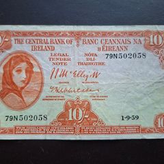 Central Bank of Ireland. Lady Lavery 10 shillings (1959)#3
