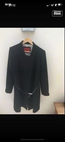 Black wrap coat - Mango with belt