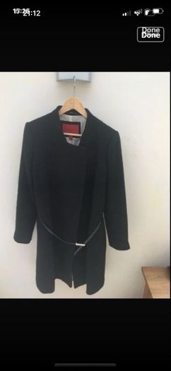 Black wrap coat - Mango with belt