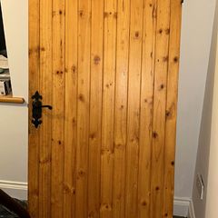 3 wooden pine doors