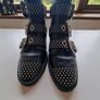 Studded black ankle boots with buckles Image 2
