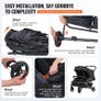Double Stroller, Side x Side, Foldable Lightweight Twin Stroller with Tandem Seating, Adjustable Footrest/Rotating Handle, Wrap-Around Safety Harness,Storage Basket,for Newborn & Toddler (Black) Image 3