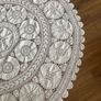 Vintage Round 60" crochet lace & crisp cotton insets tablecloth Image 2