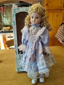 vintage porcelain collector doll.