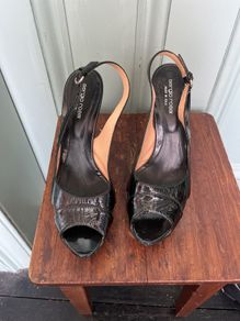 Sergio Rossi size 40 wedge sling back heels with open toe