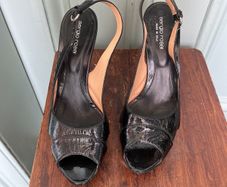 Sergio Rossi size 40 wedge sling back heels with open toe
