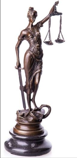 Lady Justice - Bronze, Marble, Signed
