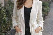 BRAND NEW Ladies White Blazer with Belt: Size 8