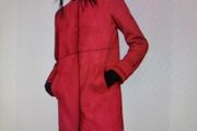 ZARA Faux Suede Straight Coat Red SIZE L