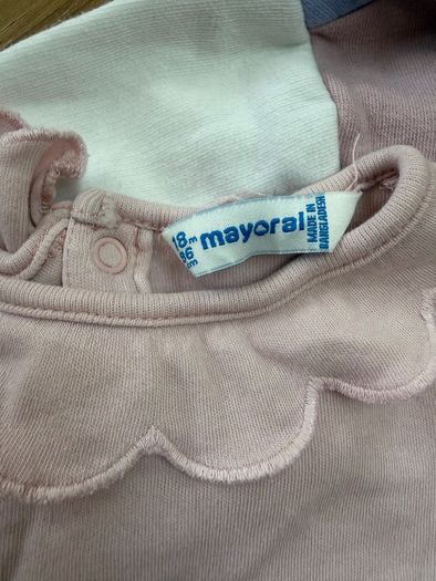 Baby girl casual outfit floral jeans, rose pink top and Benetton hoody 12-18 months