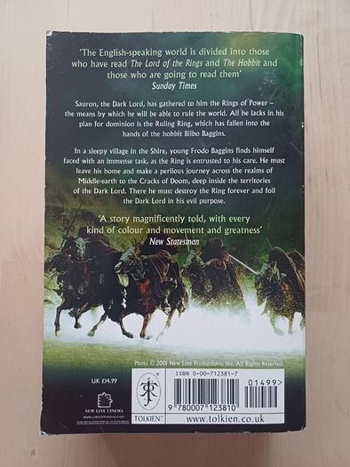 The Lord of the Rings One Volume by J.R.R. Tolkien (Vintage Fantasy Paperback 2001)