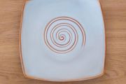 Irish country pottery ceramic serving plate Celtic Swirl pattern