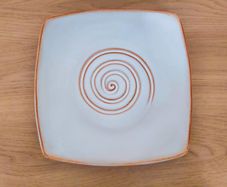 Irish country pottery ceramic serving plate Celtic Swirl pattern