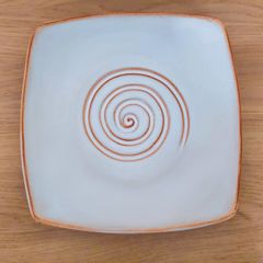 Irish country pottery ceramic serving plate Celtic Swirl pattern