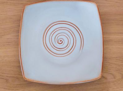 Irish country pottery ceramic serving plate Celtic Swirl pattern