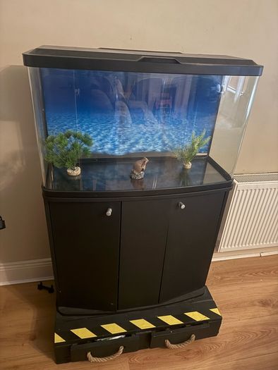 80L Aquarium with Black Cabinet and Accessories