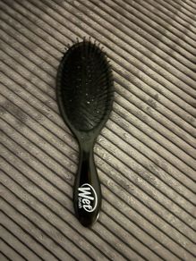 hair clips and brush