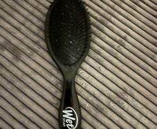 hair clips and brush